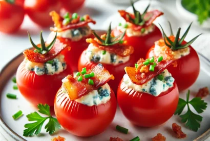 Thumbnail for How to Make Cherry Tomatoes Stuffed with Blue Cheese and Bacon: A Flavor-Packed Appetizer